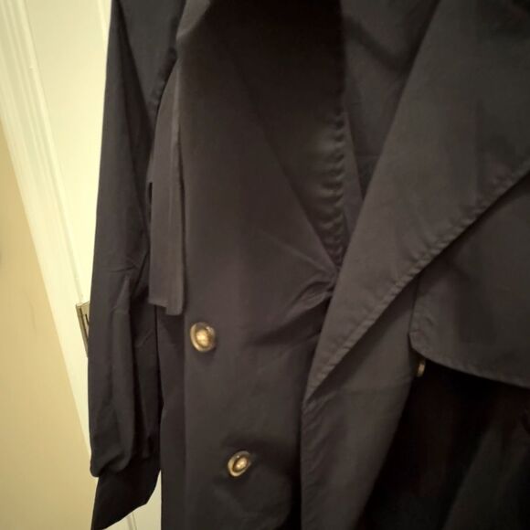 SHEIN Never Been Worn Lapel Neck Double Button Belted Trench Coat S Navy Blue - Picture 7 of 14